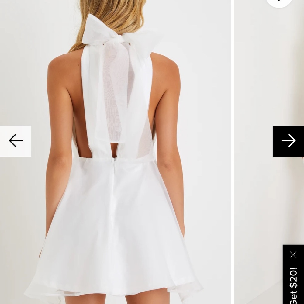 Flirtatious Aesthetic White Organza Backless Halter Mini Dress -Lulu’s